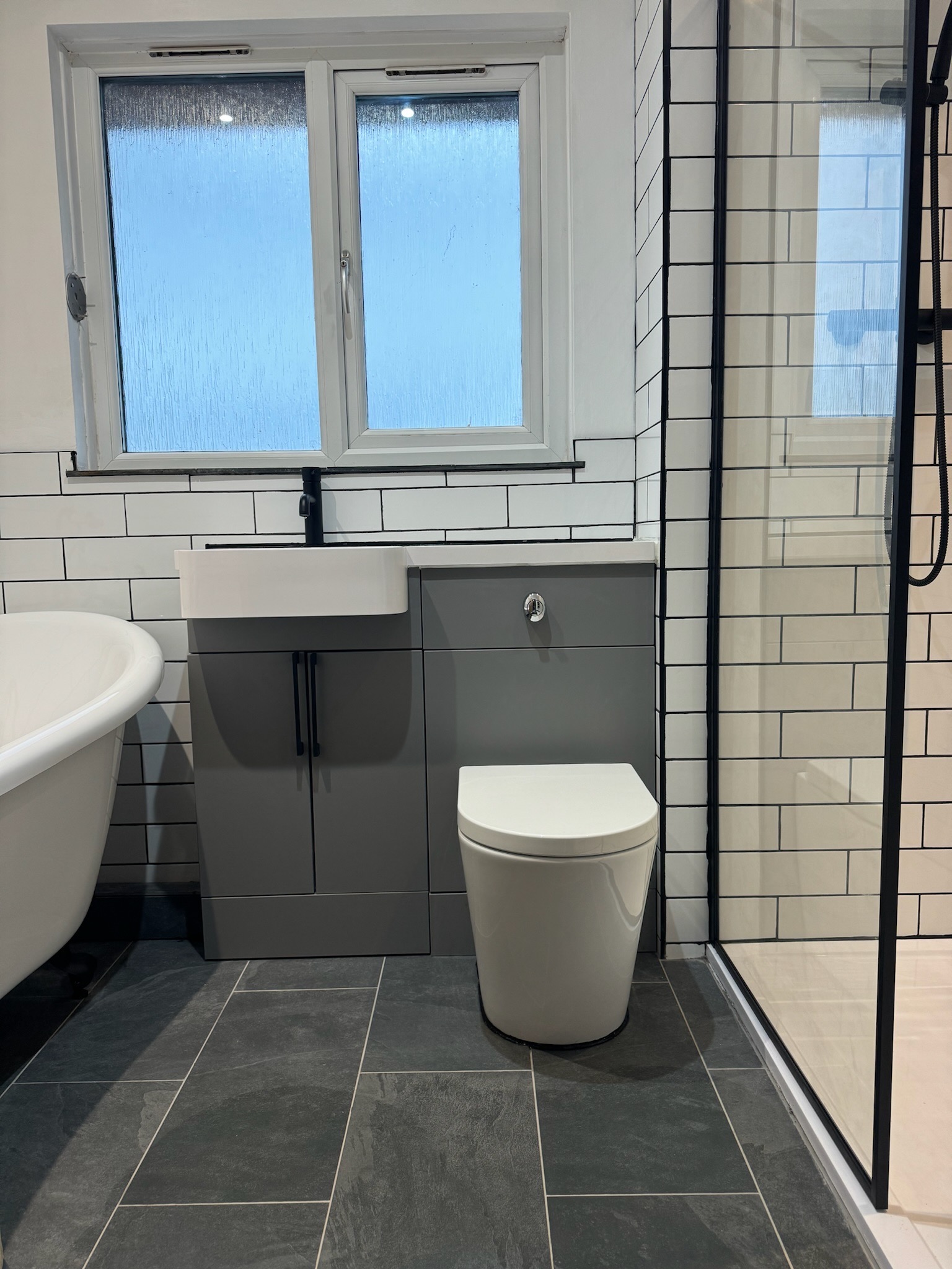 Modern bathroom fitted by Hughes Plumbing
